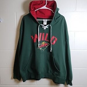 NHL Wild Hockey Laced Detail Hoodie Fleece Sweatshirt